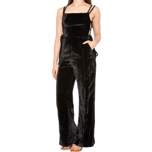 NWOT Free People 90’s Forever Overalls in Black SZ XL - Picture 3 of 10